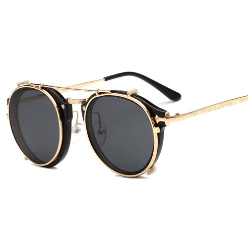 Clip On Sunglasses Steampunk Brand Design Women Fashion