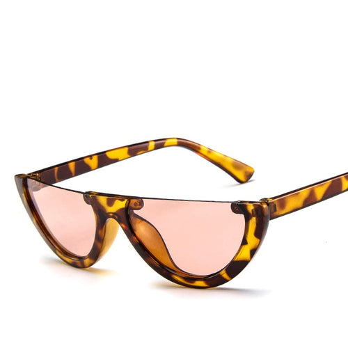 Cool Trendy Half Frame Rimless Cat Eye Sunglasses Women