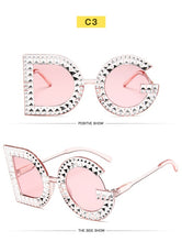 Load image into Gallery viewer, Fashion Crystal Diamond Round Oversized Sunglasses Women