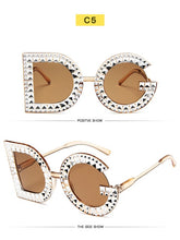Load image into Gallery viewer, Fashion Crystal Diamond Round Oversized Sunglasses Women