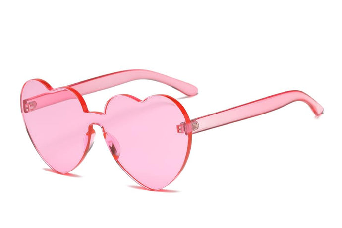 New Fashion Cute Sexy Retro Love Heart Rimless Sunglasses Women
